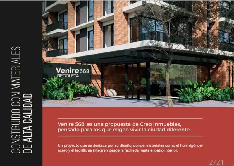 Monoambiente en VENIRE RECOLETA, 30.8m², en Venta en Recoleta, Asunción - Image 2