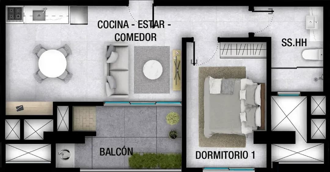 1 Bedroom Apartment for Rent in Las Mercedes, Asuncion - Image 7