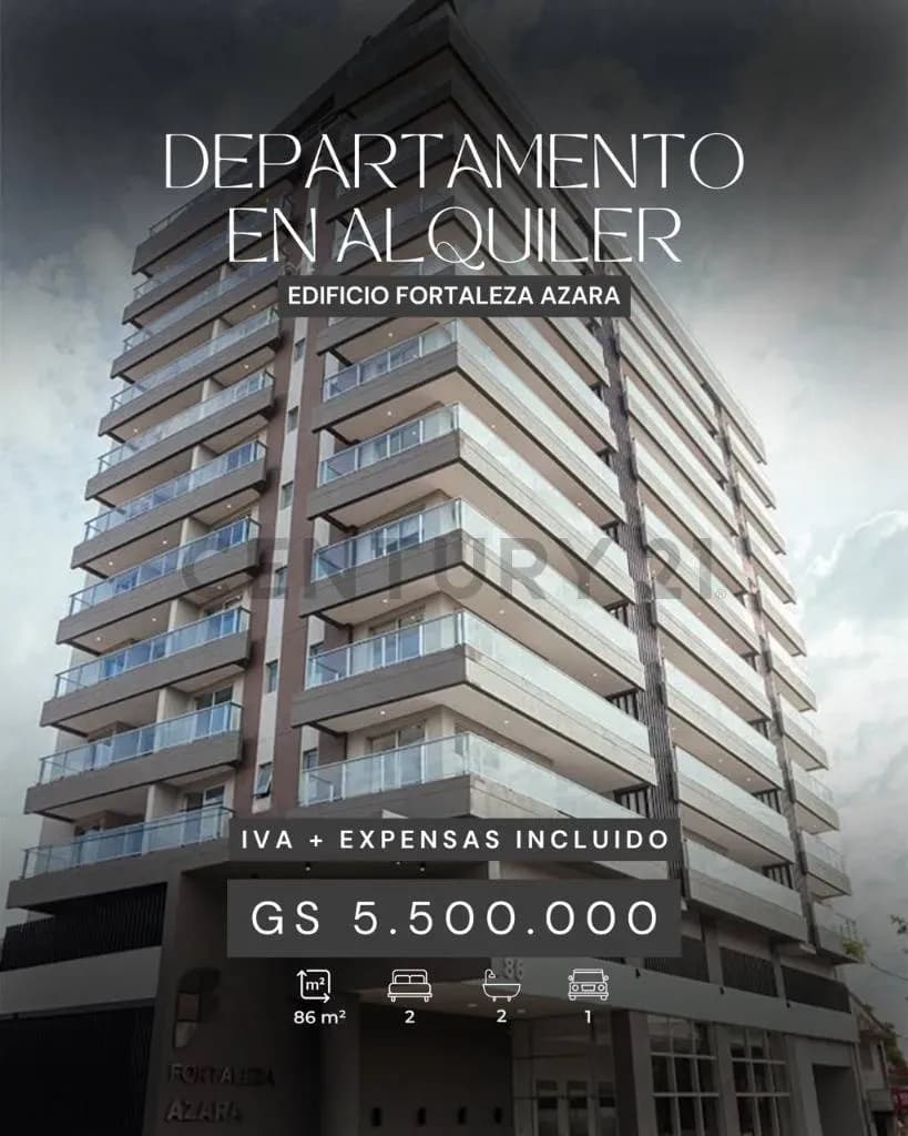 Departamento de 2 dormitorios en Alquiler en Ciudad Nueva, Asunción