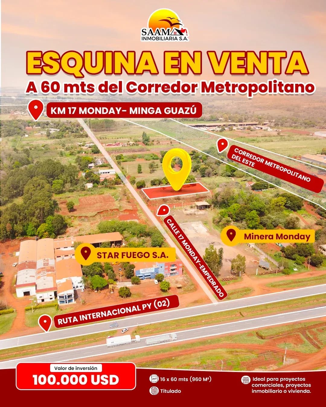 Terreno de 960m² à Venda em Minga Guazú - Image 1