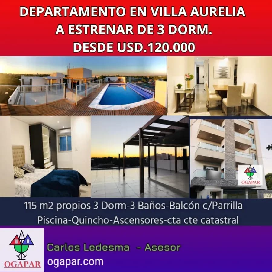 Departamento de 3 dormitorios en Venta en Mburucuyá, Asunción