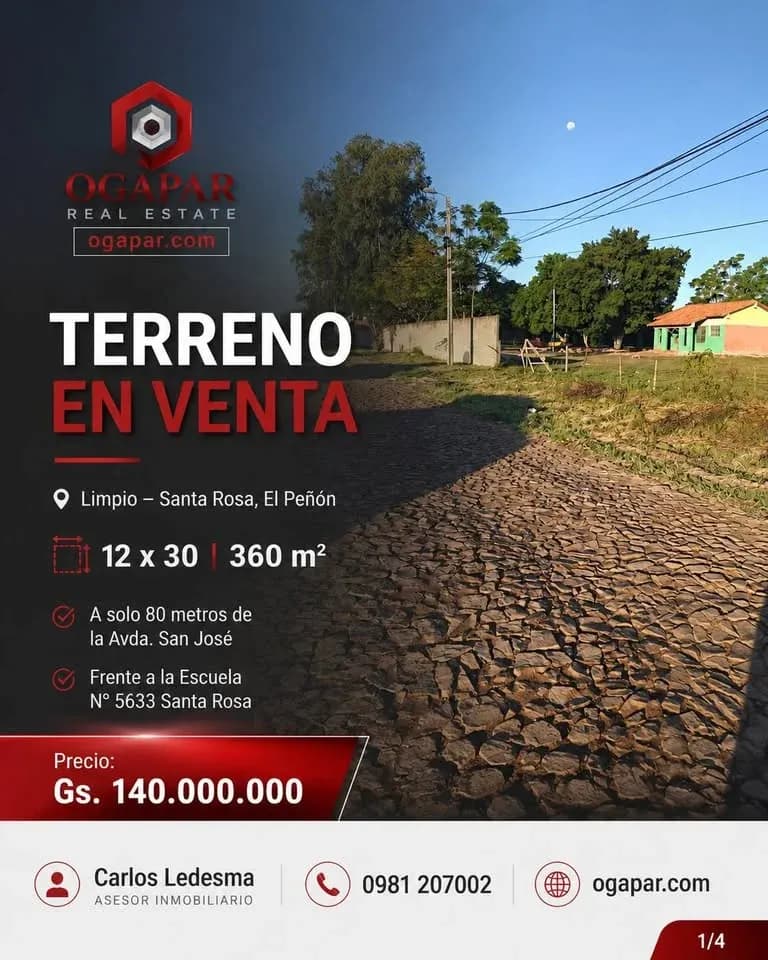 Terreno de 360m² à Venda em Piquete Cué, Limpio