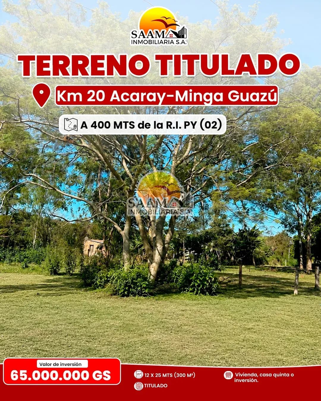 Terreno de 600m² en Venta en Minga Guazú
